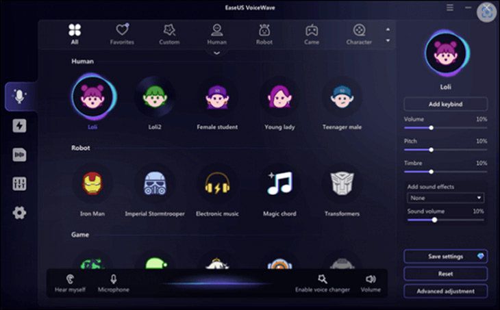 interfaccia EaseUS VoiceWave