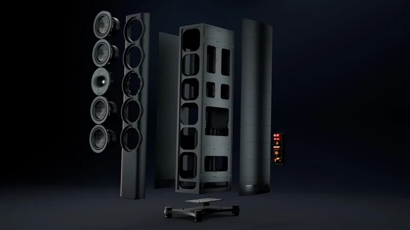 Vista esplosa del diffusore Perlisten S7t Black Edition